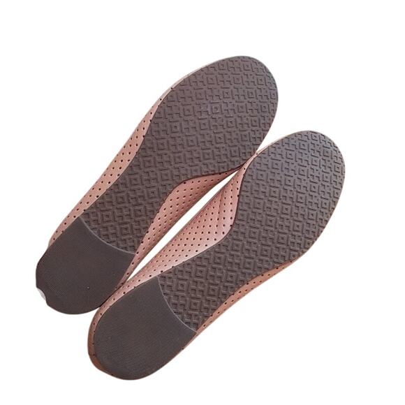 Tory Burch Chelsea Ballet Leather Flats Pink Gold Logo 9.5 New in Bag $300 MSRP - Picture 6 of 9